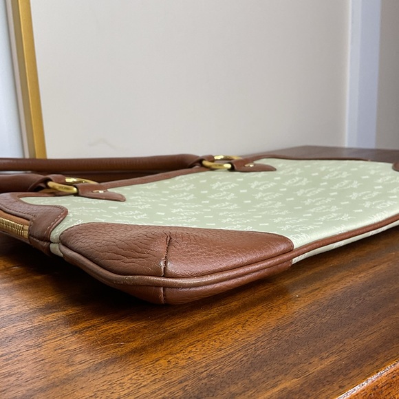 MCM Vintage Leather Trim and Mint Green Satchel - Picture 6 of 15